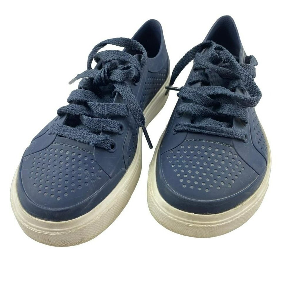 CROCS Citilane Roka Blue & White Sneakers‎ Women's Size W6 Shoes Lace-Up